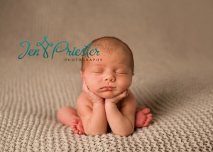 Newborn Posing Chin On Hands Brighton MI Photographer 300x214