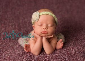 Newborn Posing Chin On Hands Brighton Mi Newborn Photographer 300x214