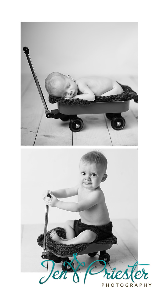 Newborn Before And After Wagon Photographer Oakland Shelby Ann Arbor Brighton Canton