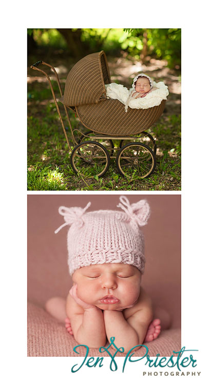 newborn froggy pose antique baby carriage canton mi newborn photographer 