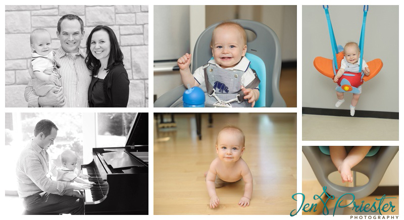 ann arbor baby boy sitting on bed