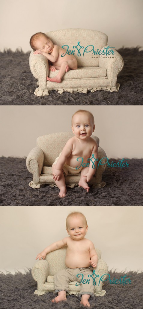 ann arbor baby boy sitting on bed