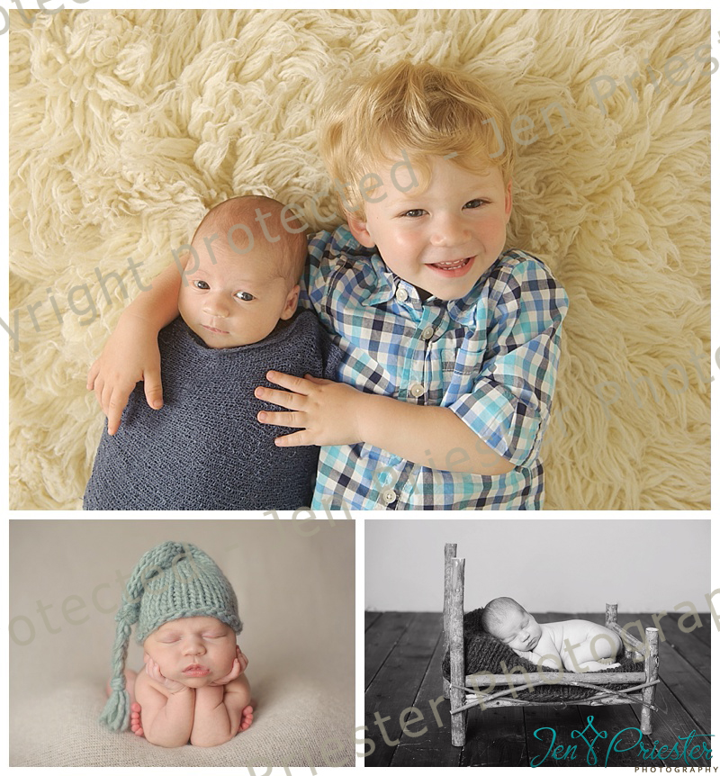 big brother and newborn sibling photo