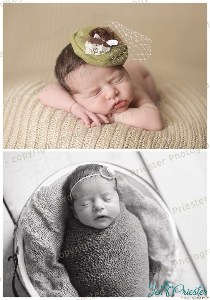 peaceful newborn girl