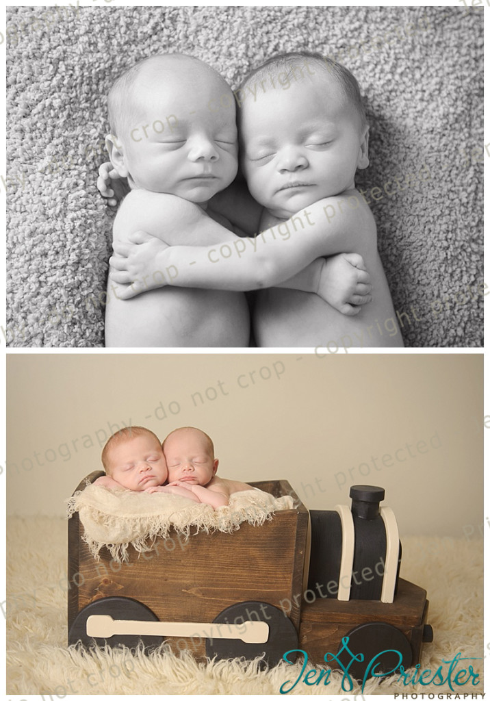 sleeping newborn twins