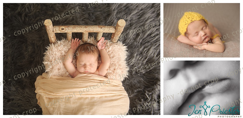 newborn sleeping in bed