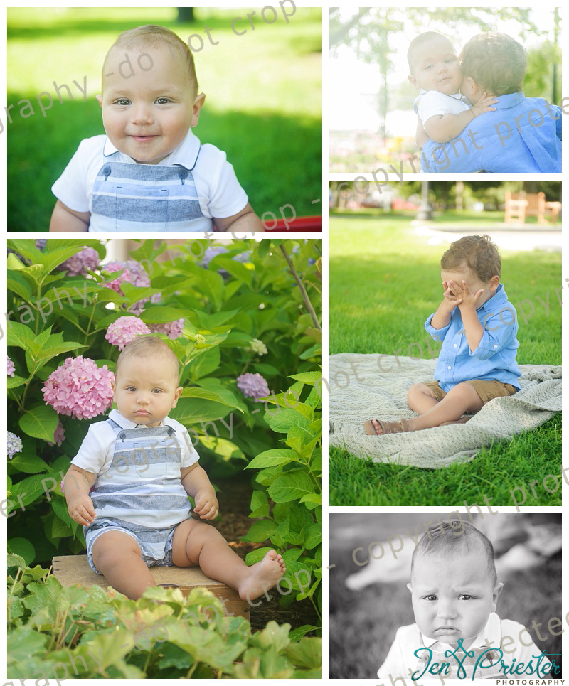 cute baby boy with flowers