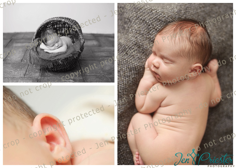 newborn sleeping in basket