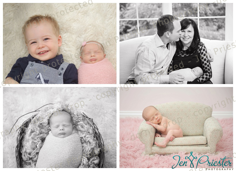 Newborn girl sleeping peacefully on blanket