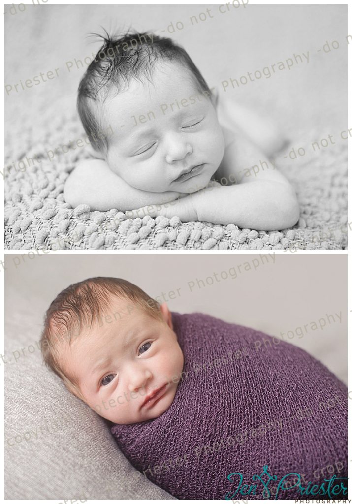 cute newborn girl with her eyes open