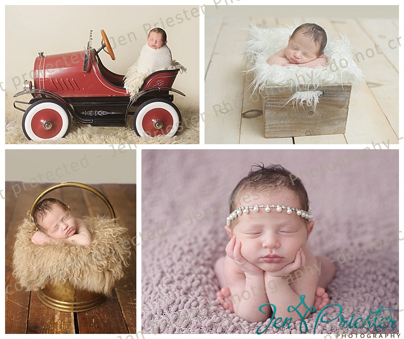 Newborn girl in photography session