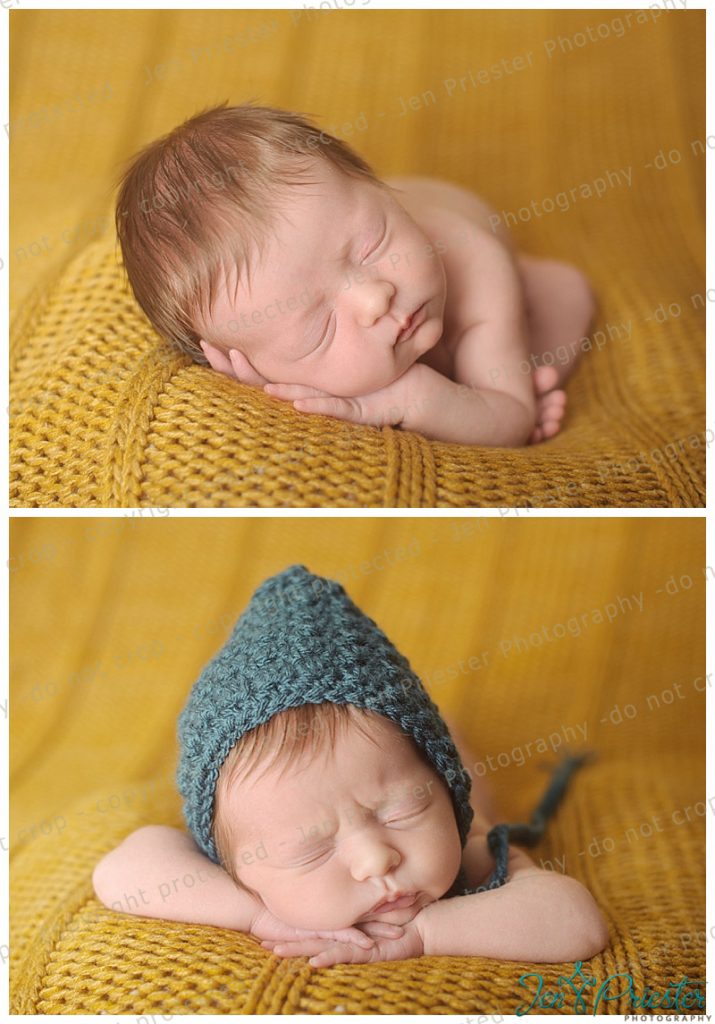 Newborn photos baby girl sleeping in Michigan