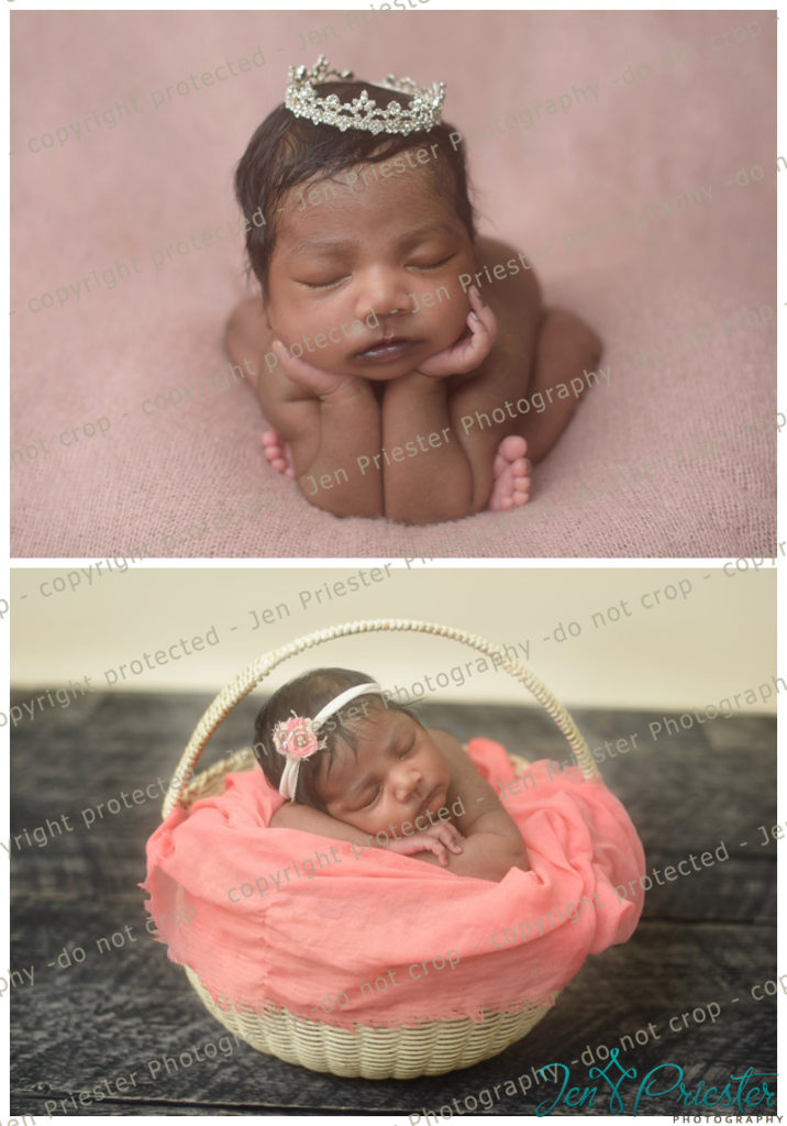 basket newborn posing princess