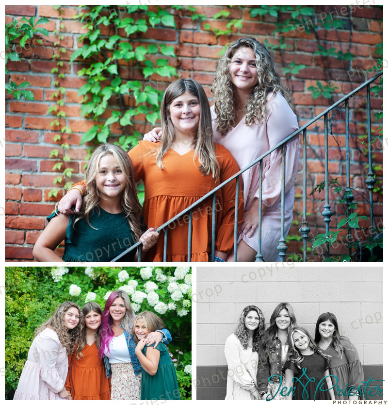 Family of 4 gets photos taken by photographer