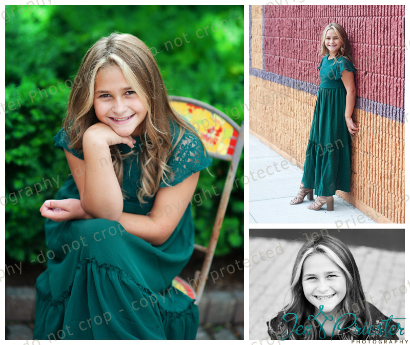 Young girl gets photos taken