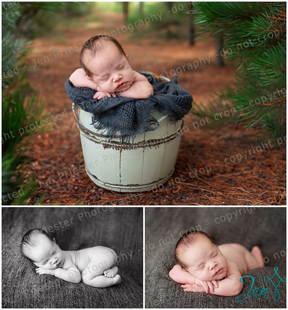 Greenville SC Newborn Photographer baby in outside prop