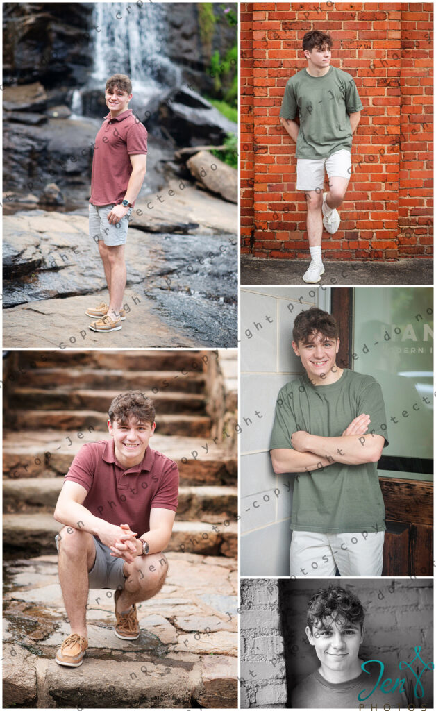 Waterfall Senior Photos Greenville SC