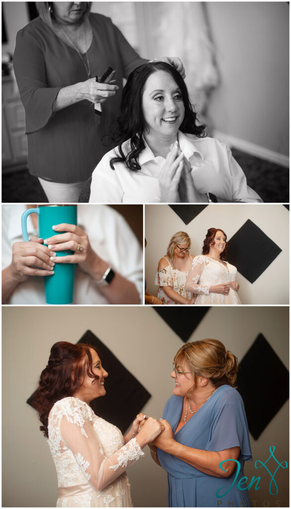a bride getting ready for her wedding day